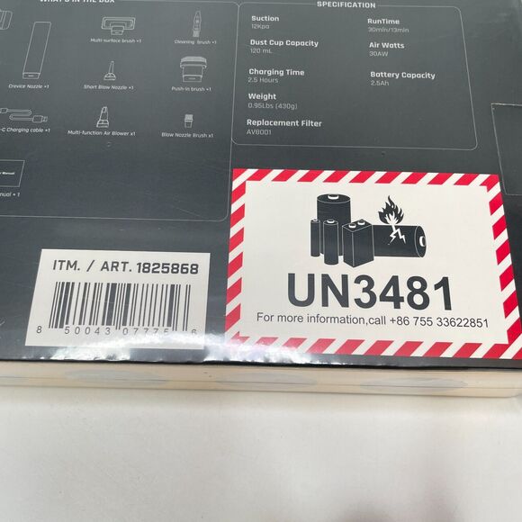 New In Box Fanttik Slim x100 Mix Cordless Handheld Vacuum Cleaner - Picture 4 of 7